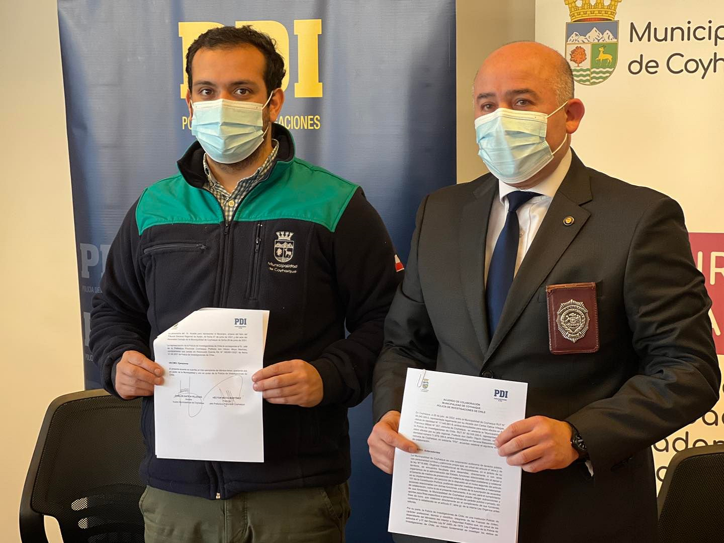 Municipio y PDI firman acuerdo de colaboración para conexión espejo de las cámaras de seguridad de Coyhaique